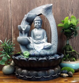 Minideal Cascada ornamental de Buda - Iluminación LED - Decoración de fuente Zen Garden Feng Shui