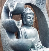 Minideal Cascada ornamental de Buda - Iluminación LED - Decoración de fuente Zen Garden Feng Shui