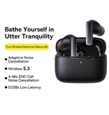 Baseus Bezprzewodowe słuchawki Bowie M2 – słuchawki douszne ANC/ENC TWS Bluetooth 5.3 – czarne