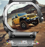 Lige Montre intelligente avec moniteur cardiaque et compteur d'oxygène - Montre de suivi de santé sportive - Bracelet en maille - Noir - Copy