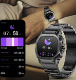 Lige Smartwatch mit Herzmonitor und Sauerstoffmessgerät – Sport-Gesundheits-Tracker-Uhr – Mesh-Armband – Schwarz - Copy