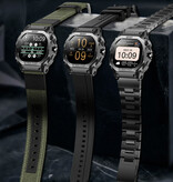 Lige Montre intelligente avec moniteur cardiaque et compteur d'oxygène - Montre de suivi de santé sportive - Bracelet en maille - Noir - Copy