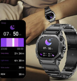 Lige Smartwatch Health Monitor - Reloj deportivo con seguimiento de salud - Correa de silicona - Negro