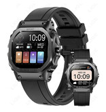Lige Smartwatch Health Monitor - Reloj deportivo con seguimiento de salud - Correa de silicona - Negro