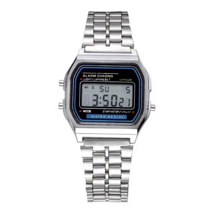 TMC212 Digitale Horloge - Polshorloge 3 ATM Waterdicht - Zilver