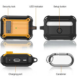 Lopnord Shockproof Case for AirPods Pro - With Lock and Carabiner - AirPod Case Cover Skin - Yellow