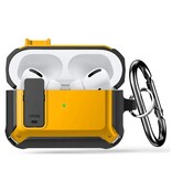 Lopnord Shockproof Hoesje voor AirPods Pro 2 - Met Slot en Karabijnhaak - AirPod Case Cover Skin - Zwart