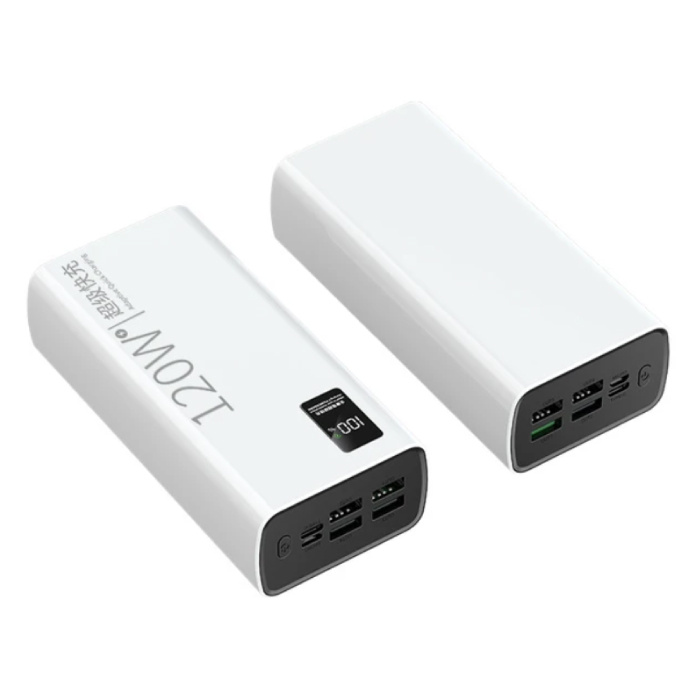 Power Bank Mijia 50.000mAh con 5 puertos de carga - Pantalla LED - Cargador de batería 120W - Blanco