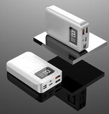 OLOEY Mini Powerbank 10 000 mAh - Double port USB 2x - Chargeur de batterie externe d'urgence avec affichage LED - Blanc