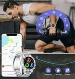 Lige Smartwatch – Gesundheitsmonitor, Sport-Tracker, Uhr für iOS und Android – Silikonarmband – Orange