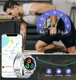 Lige Smartwatch - Orologio sportivo con monitoraggio della salute iOS Android - Cinturino in silicone - Arancione