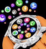 Lige Smartwatch - Monitor stanu sportowego Zegarek z trackerem iOS Android - Stalowy pasek - Srebrny