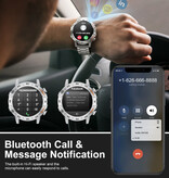 Lige Smartwatch - Monitor stanu sportowego Zegarek z trackerem iOS Android - Stalowy pasek - Srebrny