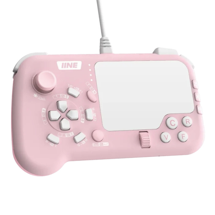 Controlador de juegos con panel táctil - Gamepad Bluetooth de 2,4 GHz con mouse - Rosa