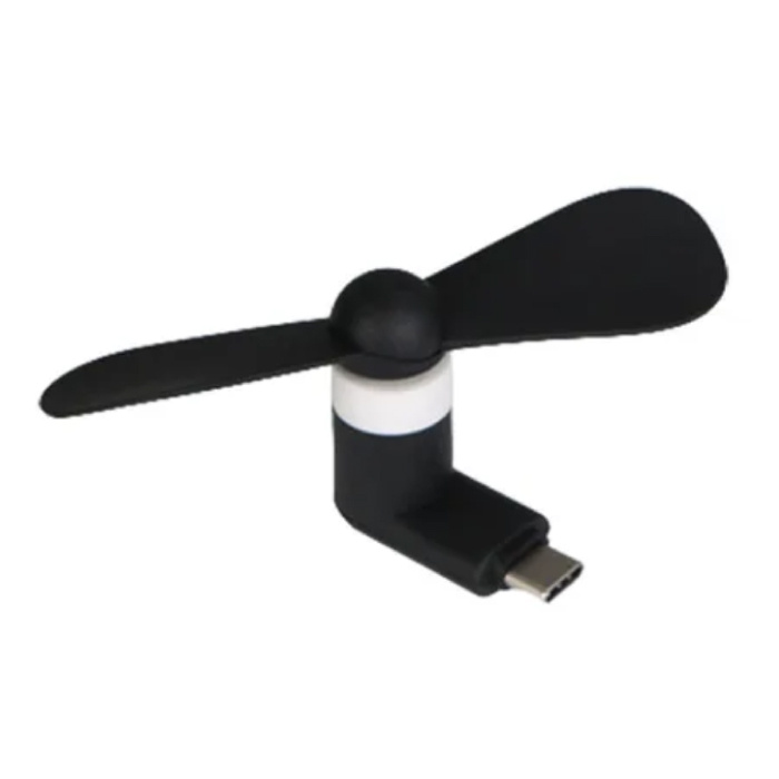 Mini ventilateur USB-C – Ventilateur de refroidissement à économie d'énergie 5 V/1 W – Noir