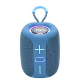 T & G Głośnik bezprzewodowy TG658 - Bateria 1200 mAh - Subwoofer Bluetooth 5.3 Radio HiFi TF - Niebieski