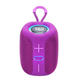 T & G Głośnik bezprzewodowy TG658 - Bateria 1200 mAh - Subwoofer Bluetooth 5.3 HiFi TF Radio - Fioletowy