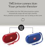 T & G Głośnik bezprzewodowy TG179 - Bateria 1200 mAh - Subwoofer Bluetooth HiFi - Różowy