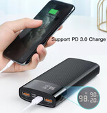 Kuulaa Powerbank 20.000mAh - QC/PD 3.0 con 3 Porte di Ricarica - Caricabatteria di Emergenza - Nero