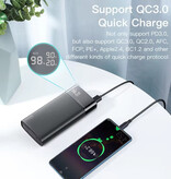 Kuulaa Powerbank 20.000 mAh – QC/PD 3.0 mit 3 Ladeanschlüssen – Notfall-Akkuladegerät – Schwarz