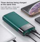 Kuulaa Powerbank 20.000mAh - QC/PD 3.0 con 3 Porte di Ricarica - Caricabatteria di Emergenza - Nero