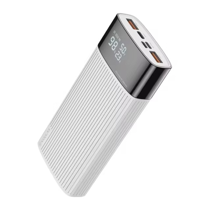 Powerbank 20.000mAh - QC/PD 3.0 con 3 Puertos de Carga - Cargador de Baterías de Emergencia - Blanco