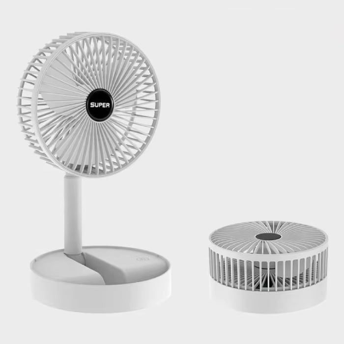 Mini Desk Fan - Foldable Cooling Fan Energy Saving - White