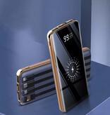 Stuff Certified® 20.000 mAh Qi Power Bank mit 2 Ladeanschlüssen und 4 Kabeln – Externes Akkuladegerät – Grün