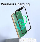 Stuff Certified® 20.000 mAh Qi Power Bank mit 2 Ladeanschlüssen und 4 Kabeln – Externes Akkuladegerät – Grün