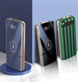 Stuff Certified® 20.000 mAh Qi Power Bank mit 2 Ladeanschlüssen und 4 Kabeln – Externes Akkuladegerät – Grün