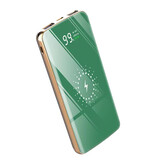 Stuff Certified® 20.000 mAh Qi Power Bank mit 2 Ladeanschlüssen und 4 Kabeln – Externes Akkuladegerät – Grün