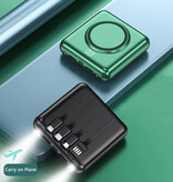 Stuff Certified® Mini banque d'alimentation Qi 20 000 mAh avec 2 ports de charge et 4 câbles - Chargeur de batterie externe - Vert