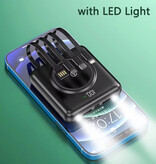 Stuff Certified® Mini banque d'alimentation Qi 20 000 mAh avec 2 ports de charge et 4 câbles - Chargeur de batterie externe - Vert