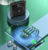 Stuff Certified® 20.000mAh Qi Mini Powerbank met 2 Oplaadpoorten en 4 Kabels - Externe Accu Batterij Oplader - Groen