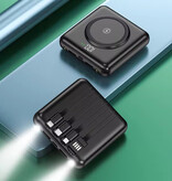 Stuff Certified® Mini banque d'alimentation Qi 20 000 mAh avec 2 ports de charge et 4 câbles - Chargeur de batterie externe - Vert