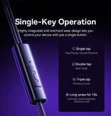 Baseus Écouteurs HZ11 avec micro et commandes - Écouteurs USB-C Contrôle du volume Écouteurs filaires - Noir