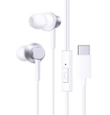 Baseus Auriculares HZ11 con micrófono y controles - Auriculares USB-C con control de volumen Auriculares con cable - Blanco