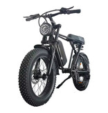 Stuff Certified® Bicicletta elettrica C91 - Smart Fatbike fuoristrada - 1000W - Batteria 17,5 Ah - Nera