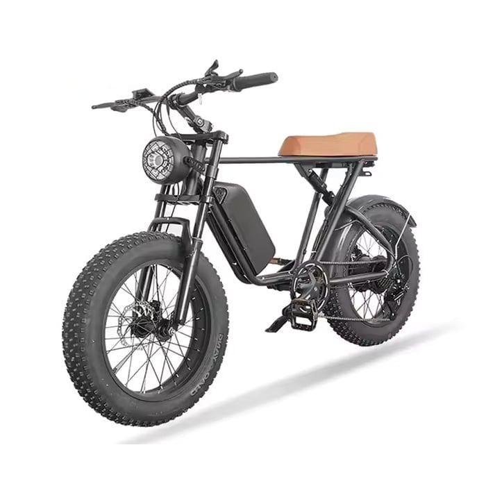 Rower elektryczny C91 - Smart Fatbike terenowy - 250 W - Akumulator 13 Ah - brązowy