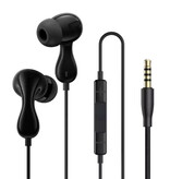 Baseus CZ20 Earbuds with Microphone and Controls - 3.5mm AUX Earphones Volume Control Wired Earphone - Black