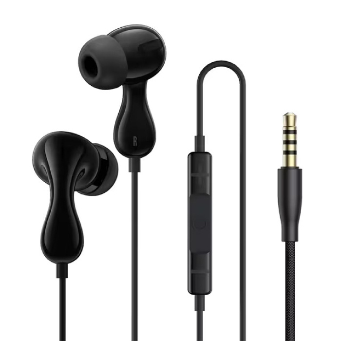 CZ20 Earbuds with Microphone and Controls - 3.5mm AUX Earphones Volume Control Wired Earphone - Black