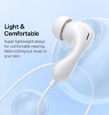 Baseus Auricolari CZ20 con microfono e controlli - Auricolari AUX da 3,5 mm Controllo volume Auricolare cablato - Bianco