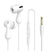 Baseus CZ20 Earbuds with Microphone and Controls - 3.5mm AUX Earphones Volume Control Wired Earphone - White