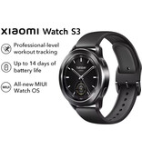 Xiaomi Smartwatch S3 - Wyświetlacz AMOLED - Monitor aktywności sportowej Fitness iOS Android - Czarny