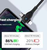 Elough Câble de charge USB-C 3 en 1 - iPhone Lightning / USB-C / Micro-USB - Câble de données de chargeur de 1,5 mètre - Noir