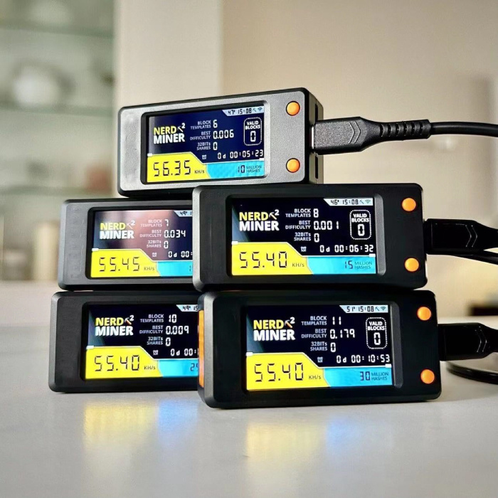Bitcoin Nerd Lucky Miner v2.0 - T Display S3 - LCD Display with Shell - Crypto Mining