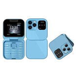 SERVO Mini téléphone pliable I16 Pro - Écran HD 1,77 pouces - Double SIM - Batterie 1000mAh - Bleu