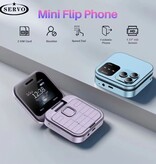 SERVO Mini téléphone pliable I16 Pro - Écran HD 1,77 pouces - Double SIM - Batterie 1000mAh - Violet