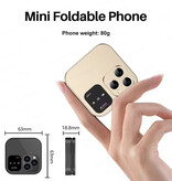 SERVO Mini telefono pieghevole I16 Pro - Schermo HD da 1,77 pollici - Doppia SIM - Batteria da 1000 mAh - Oro