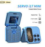 SERVO Mini składany telefon I17 - 1,77-calowy ekran HD - Dual SIM - Bateria 1000 mAh - Czarny